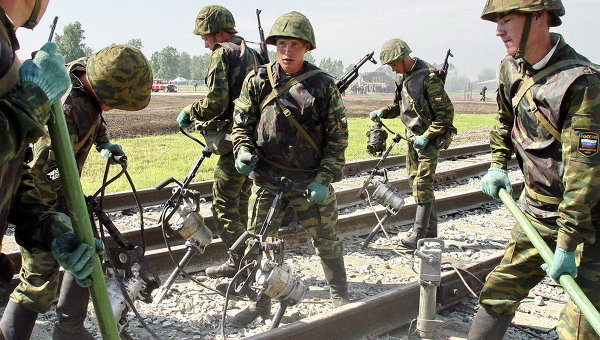 Учения железнодорожных войск